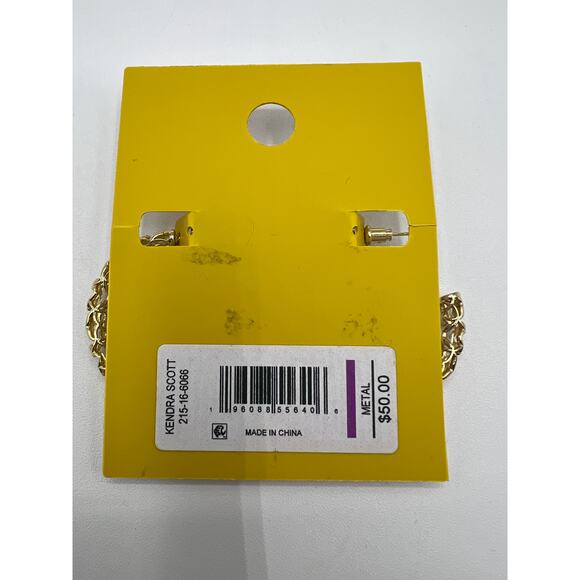 Kendra Scott Medium Hoop Earrings 14K Gold Over Brass Signed NEW - Picture 7 of 7